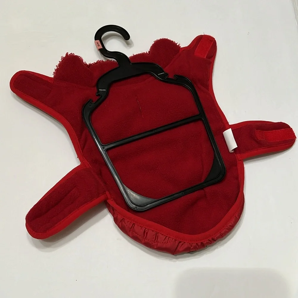 NWT Rowdy Pups Pet Apparel Red Sherpa Fleece & Quilted Dog Jacket XS